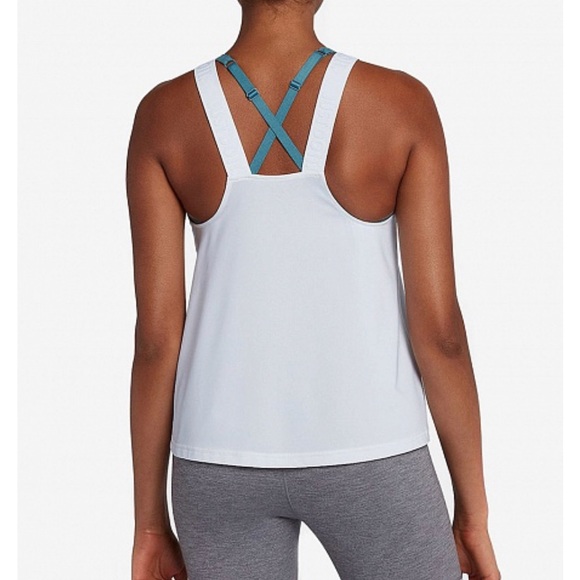 Nike Elevated Elastika Dri-Fit Just Do It Loose Fit Strap Tank Top White Size XL - Picture 2 of 12